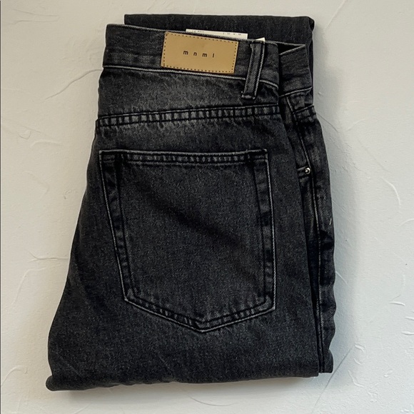 NWT mnml Men's D530 Zipper Straight Denim Jeans Washed Black Size 31 Streetwear - Picture 8 of 12